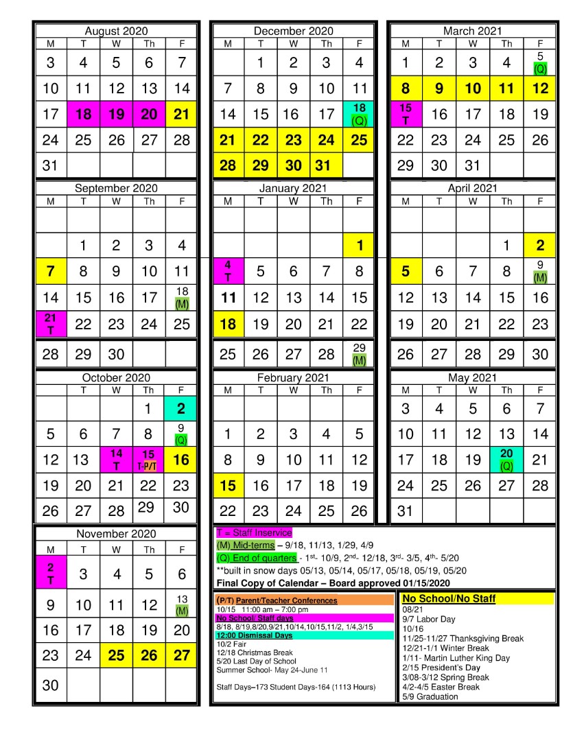 WellingtonNapoleon School District Calendar 2021 PublicHolidays.us